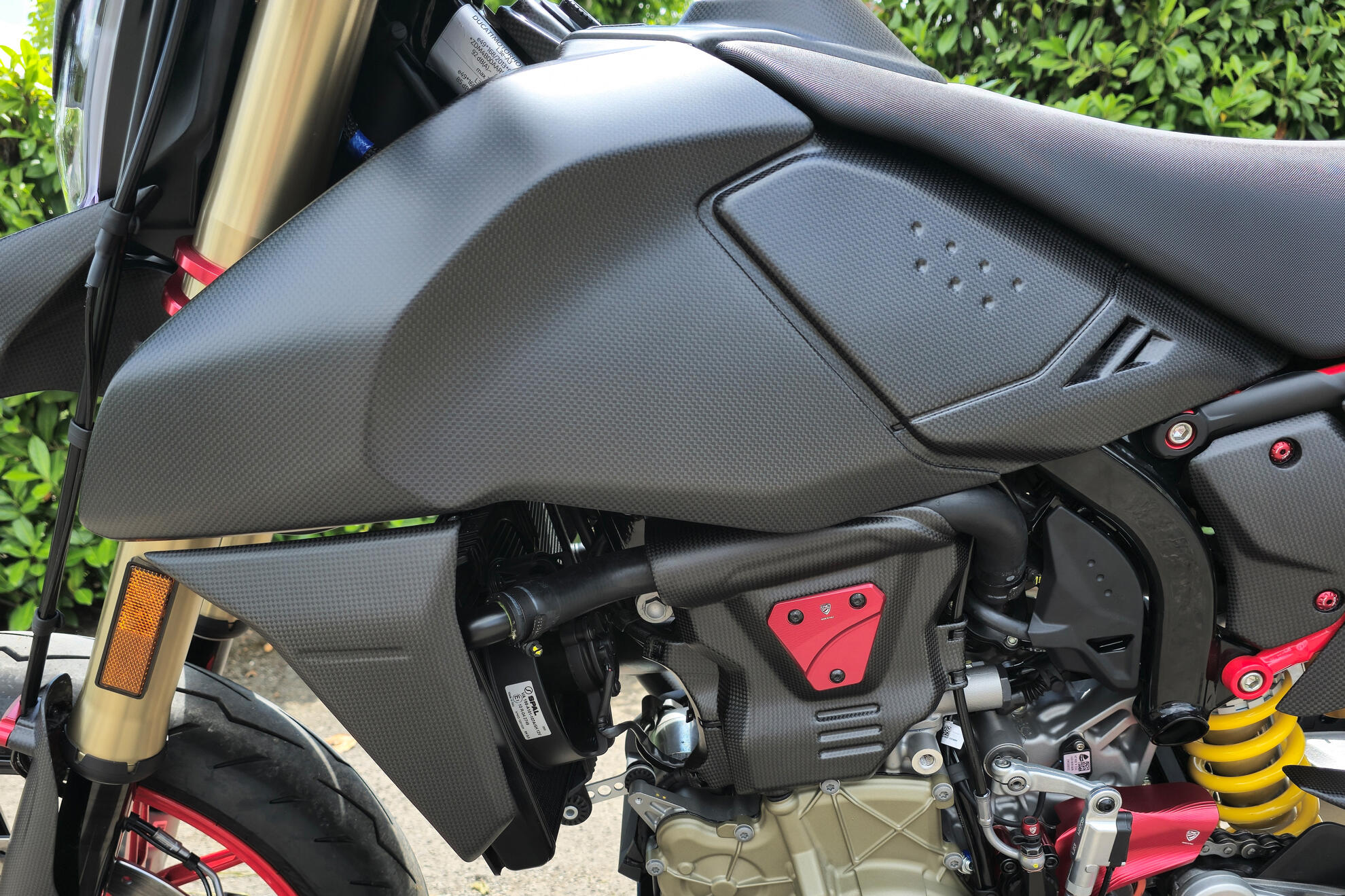 CNC Racing Carbon Fiber Radiator Side Covers (pair) for the Ducati